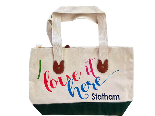 Statham “I Love It Here” Canvas Tote Bag