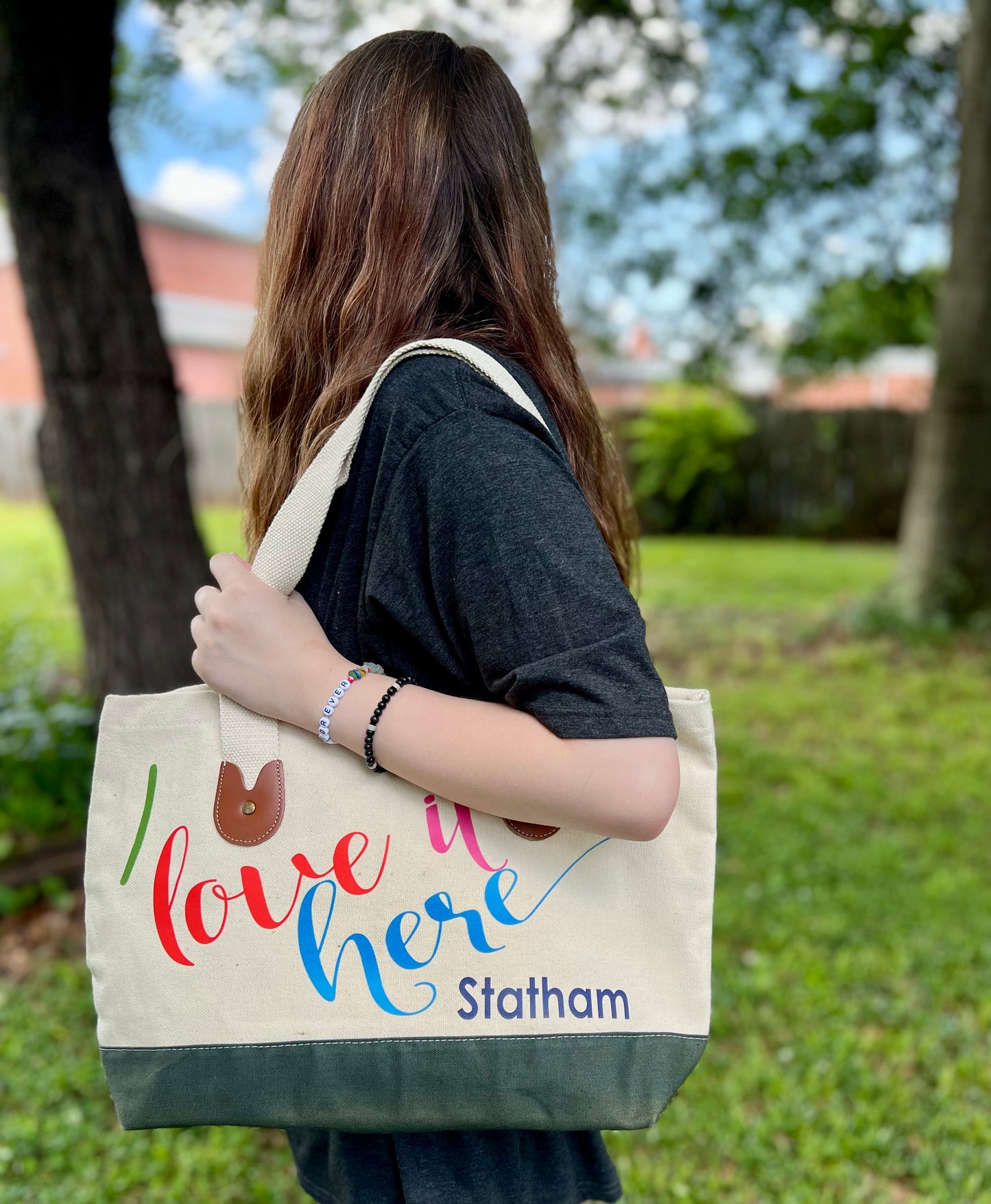 Statham “I Love It Here” Canvas Tote Bag